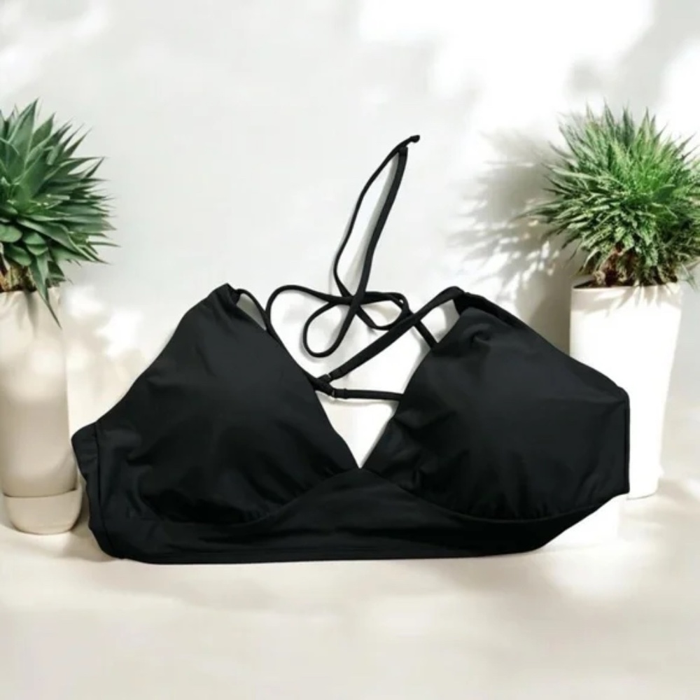 CALIA by Carrie Underwood Womens Black Strappy Triangle Bikini Top Size  Small